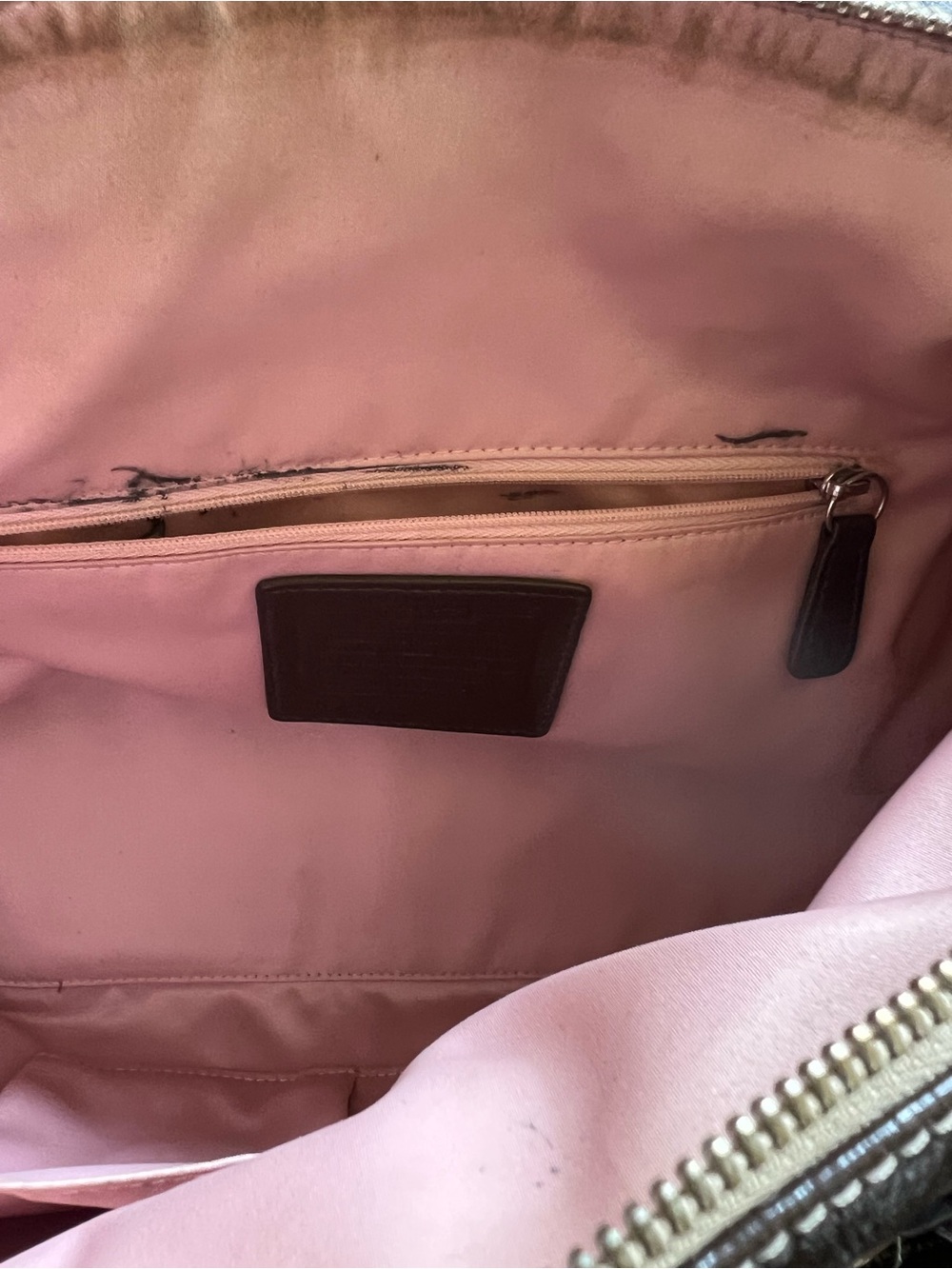 Coach Handbag Ashley Classic Signature C Satchel Beige/Brown Patent Leather - Picture 12 of 12
